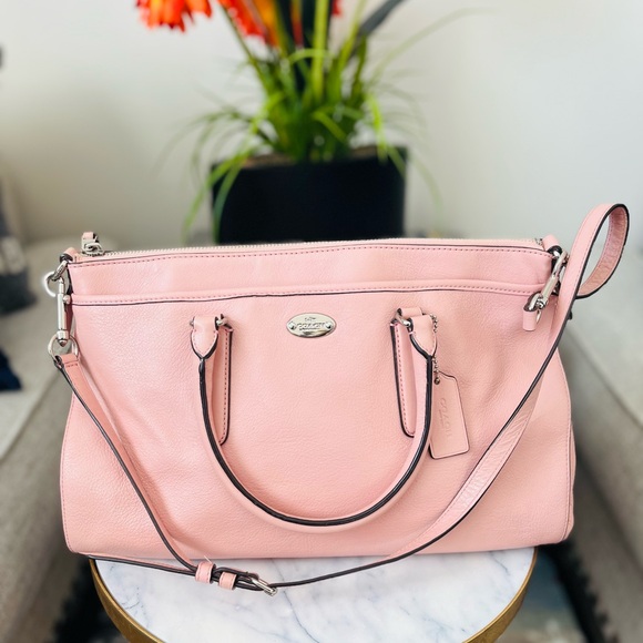 Coach Pink Leather Satchel with Removable Strap - Picture 5 of 10